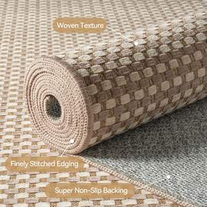 พรมเช็ดเท้าทรงเรขาคณิตหรูหรา รูปทรงสี่เหลี่ยมผืนผ้า ใยโพลีเอสเตอร์กันลื่น สำหรับทางเข้าบ้าน ทางเดิน ห้องนั่งเล่น ห้องนอน ห้องครัว - Product Image 1