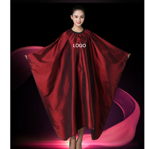 Capa <span class=keywords><strong>de</strong></span> Salón <span class=keywords><strong>de</strong></span> Alta Gama con Logotipo Personalizado, <span class=keywords><strong>Capas</strong></span> Resistentes al Agua con Gancho Elástico, Bata <span class=keywords><strong>de</strong></span> Peluquería para Clientes, Color Vino - Product Image 3