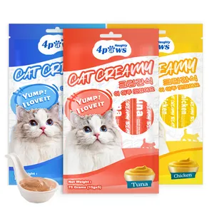 Factory wholesale cat liquid chicken/tuna/salmon flavor Pet snacks 15g wet cat creamy delicious treats