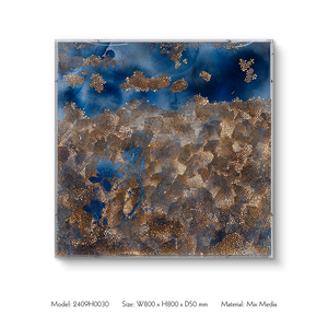 Blu caffè accessori di decorazione d'interni di lusso moderno fatto a mano di arti murali <span class=keywords><strong>classici</strong></span> dipinti <span class=keywords><strong>moderni</strong></span> con copertura in acrilico - Product Image 5