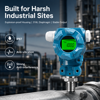 Hanke Explosion Proof Smart Pressure Sensor LCD Display 316L Stainless Steel Diaphragm 0.25% Accuracy IP67 Oil Gas 4-20mA Ex