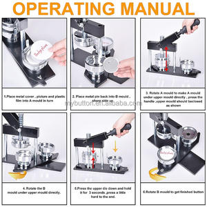 32mm 1-1/4 इंच दौर बटन निर्माता मशीन + 500pcs नि: शुल्क चुंबक भागों + सर्कल कटर - Product Image 2