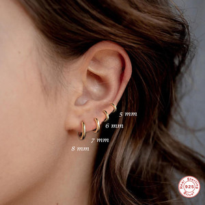 Boucles d'oreilles géométriques minimalistes en argent sterling S925, style célébrité internet, polyvalentes et best-sellers transfrontaliers - Product Image 3