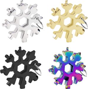 Outil multifonction flocon de neige 18-en-1 en acier inoxydable avec porte-clés, tournevis, ouvre-bouteille, portable pour l'extérieur - Product Image 4
