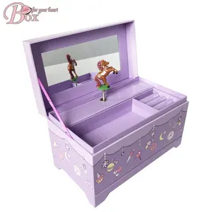 Custom Vierkante Ballerina Muziekdoos Mechanisme Prinses Muziek Sieraden Dozen Eenhoorn Musical Box