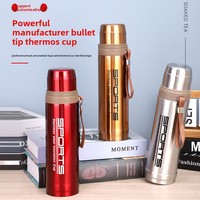 Nuevo Termo Deportivo Portátil Inteligente de 750 ml, Acero Inoxidable 304, con Diseño de Cabeza de Bala, Impresión de Logotipo Disponible, para Empresas