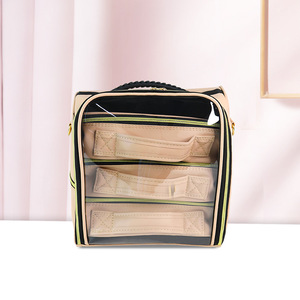 Sac de voyage Ins grande capacité 3 couches bagage à main voyage cosmétique organisateur <span class=keywords><strong>valise</strong></span> Extra Large chariot de rangement trousse de maquillage sac - Product Image 3