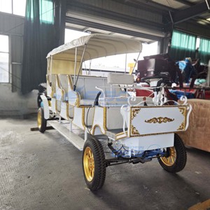 Nouveau véhicule électrique de tourisme de style européen, parfait pour les parcs d'attractions, chariot à chevaux à 3 rangées, chariot tiré par des chevaux - Product Image 6