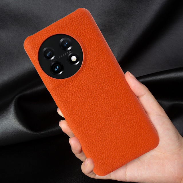 Genuine Leather Phone Case for One Plus 11 Phone Case for 1+ 10 Luxury Design Scratch Resistant Leather Phone Case
