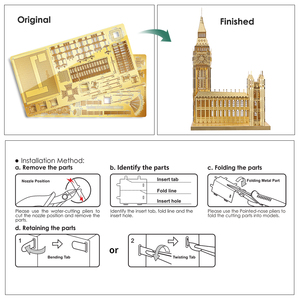 Rompecabezas Metálico 3D del Big Ben y la Torre <span class=keywords><strong>Elizabeth</strong></span> de Londres, Modelo de Edificio Emblemático, Kit de Ensamblaje de Acero Inoxidable, Piececool - Product Image 6