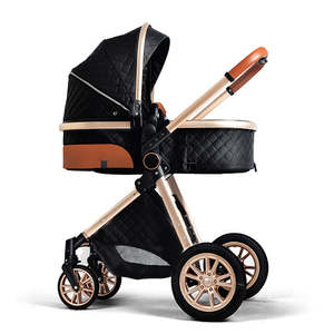Vente en gros Système de voyage de luxe 3-en-<span class=keywords><strong>1</strong></span> Poussette pour bébé à grande roue avec siège <span class=keywords><strong>auto</strong></span> Paysage élevé en cuir pour jeune famille - Product Image 6