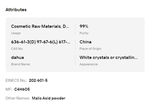DL-Malic Acid Powder CAS 617-48-1 Food Grade Acidity Regulator for Beverage Confectionery - Product Image 6