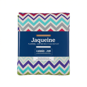 Ensemble de draps en flanelle Jaqueline, double, 100% coton, motif en zigzag, literie pour la maison - Product Image 1