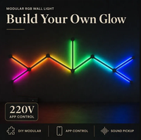 Barre lumineuse modulaire intelligente, activée par le son, contrôlée par application, personnalisable, 6, 9 ou 12 segments, pour salle de jeux, salle de sport électronique, man cave