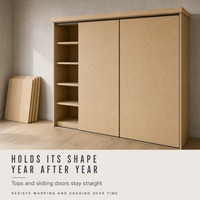 Panneau MDF de style moderne de qualité E1 pour armoire de chambre, panneau de fibres lisses écologique pour placard et meubles de chambre