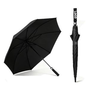 Paraguas de mango largo de 120 cm con patrón oscuro 400T, 16 varillas rectas, resistente al viento fuerte y doble varilla de lotus. - Product Image 2