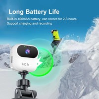 Mini caméra de sécurité magnétique 1080P, caméra portable 2.4G WIFI pour connexion sans fil au téléphone et enregistrement de sports de plein air, d'animaux de compagnie