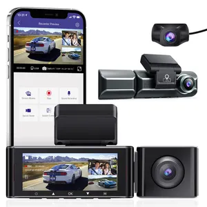 AZDOME M550 Dash kamera 3 kanal ön İç arka 4K 3840*2160P araba dvr'ı Video kamera dashcam WiFi GPS parkı modu g-sensor 1080P