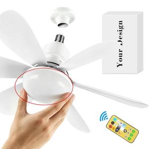 0728 Adjustable <b>Fan</b> Light 2 in 1 Silent Mini <b>Remote</b> <b>Control</b> Smart Bulb E27 Screw Base Professional <b>Ceiling</b> for Office - Product Image 2