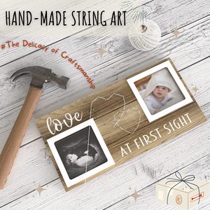 Cadre photo rustique en bois pour bébé, double cadre photo « Amour à l'instant » - Product Image 3