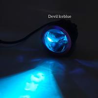 Feux de moto à LED yeux de démon rouge/bleu, mini phares antibrouillard pour moto, accessoires de moto, faisceau haut/bas, lampe auxiliaire