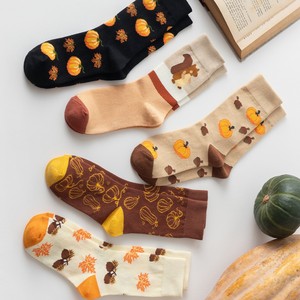Calcetines <span class=keywords><strong>de</strong></span> Mujer, Estilo Nuevo, a Media Pantorrilla, Coloridos, con Dibujos Animados <span class=keywords><strong>de</strong></span> Ardilla y Calabaza, Certificado CE, Antibacterianos, Largos, <span class=keywords><strong>de</strong></span> Punto, para Otoño - Product Image 3
