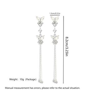 Exaggerated Long Zircon Tassel <b>Earrings</b> Light Luxury High-end Exquisite Fashionable Personality <b>Earring</b> - Product Image 5
