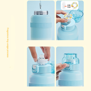 Botella de Agua Térmica con Aroma Degradado de 600 ml, Diseño de Cápsula de Aroma, Tapa con Pajita, Impresión de Logotipo Personalizado, Botella Aislada de Acero Inoxidable - Product Image 2
