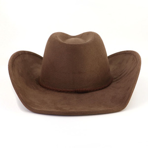 Chapeau de cowboy en daim de style occidental de haute qualité avec étoile en strass étincelante pour un usage décontracté en plein air, les voyages, les affaires, unisexe - Product Image 5
