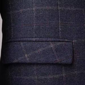 M-4XL Người Đàn Ông Của Cổ Điển Người Anh Kẻ Sọc Ba-Mảnh Phù Hợp Với Thiết Lập Thoáng Khí Kinh Doanh Phong Cách Cộng Với Kích Thước Cho Đám Cưới Hoặc Mặc Giản Dị - Product Image 3