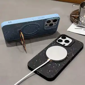 Casing ponsel desain baru untuk iphone 14 pro max 360, casing magnetik logam tpu kustom casing matte untuk iphone 15 pro max