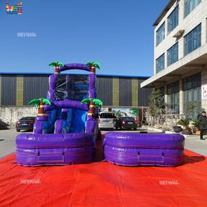 Toboggan aquatique <span class=keywords><strong>gonflable</strong></span> Heyhail Slide Tropical Palm avec <span class=keywords><strong>piscine</strong></span> et butée pour enfants et adultes - Product Image 5