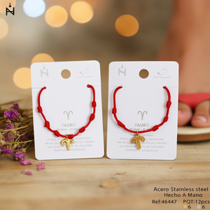 Cavigliera Aries Seven Star con cordoncino rosso, braccialetto zodiacale per donna, gioielli alla moda - Product Image 3