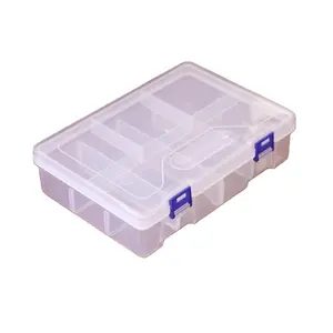 Scatola per attrezzatura trasparente esche da pesca cucchiai Organizer con vassoio mobile scatola da pesca impermeabile in plastica scatola per ganci per esche