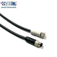 Konektor M8 3 4 Pin Female Straight Molded Berkode-A Ujung Tunggal PUR 2m dengan Kabel untuk Katup Solenoid