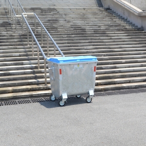 1.1 M3 आउटडोर स्ट्रीट मोबाइल ट्राली धातु जस्ती स्टील अपशिष्ट कंटेनर 1100 एल बकवास बिन कंटेनर - Product Image 5