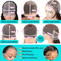 Perruques bouclées sans colle densité 180, en cheveux humains bruts, Lace Front, cheveux vierges brésiliens, perruques 360 Full Lace en cheveux humains pour femmes noires