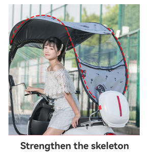 Parapluie moderne pour moto et véhicule électrique à commande manuelle, pare-soleil et housse de <span class=keywords><strong>pluie</strong></span> avec fonction anti-poussière pour les voyages - Product Image 2
