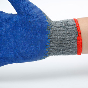 Găng tay an toàn cao su nhăn nheo với sợi bông dày sợi màu xám cao su màu xanh bán kèm găng tay cao su chống nhăn - Product Image 6