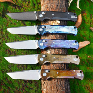 GT-T0039-4 गर्म आउटडोर तह कैंपिंग चाकू टाइटेनियम मिश्र धातु रंगीन हैंडल सैंडब्लास्टिंग एण्डिजिंग पॉकेट चाकू टुनफायर - Product Image 1