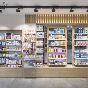 Étagères de pharmacie en bois avec éclairage LED, support en verre écologique pour magasin de médicaments et mobilier de pharmacie – Meilleures ventes - Product Image 5