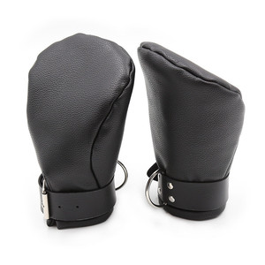 Gants de bondage BDSM en PU noir, taille ajustable, jouet érotique SM pour adultes, pattes de chien extrêmes pour couples - Product Image 2