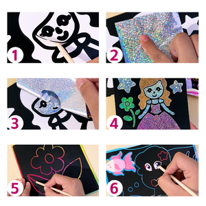 Folie und Scratch Art Craft Kreative Spielzeug fee Eva Aufkleber Kunst No Mess Folie Prinzessinnen Art Kit für Kinder - Product Image 3