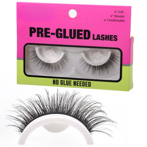 Self <b>Adhesive</b> 3D Mink False Eyelashes No Glue Reusable <b>Lashes</b> with Custom Packaging for Beauty Retail - Product Image 1