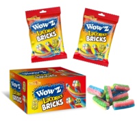 En gros Wowz Bonbons en corde de réglisse acidulée, tubes de réglisse gommeuse colorés et moelleux, confiserie d'usine