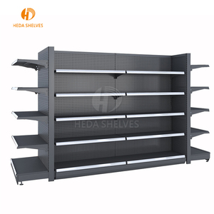 Light Duty supermercato in metallo cremagliera Gondola con colore grigio <span class=keywords><strong>dimensioni</strong></span> scaffale per supermercato scaffalature - Product Image 5