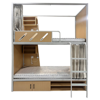 Lit superposé moderne durable en métal et acier Lit de dortoir Capsule Lit superposé avec armoire pour auberges Lits doubles Dosettes de couchage
