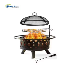 เตาผิงกลางแจ้งแบบพกพา สไตล์โมเดิร์น ทรงกลม ทำจากโลหะ สำหรับเผาไม้ ใช้สำหรับทำกองไฟและย่างอาหาร - Product Image 1