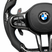 Volant en fibre de carbone personnalisé pour BMW F30 F10 F15 F16 F06 F32 F26 F25 E90 M3 M5 Accessoires intérieurs de voiture de course