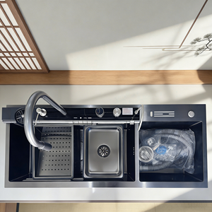 Évier de cuisine multifonction en acier inoxydable 304, surface brossée, évier de cuisine de qualité supérieure - Product Image 5